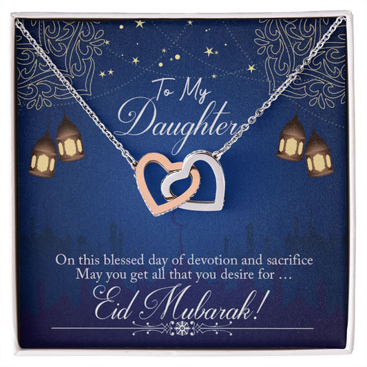 Almost Sold Out - TO MY DAUGHTER FOR EID – INTERLOCKING HEARTS NECKLACE