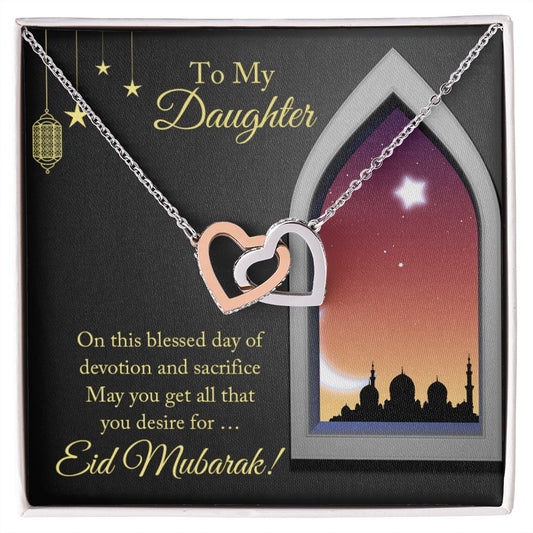 Almost Sold Out - TO MY DAUGHTER FOR EID – INTERLOCKING HEARTS NECKLACE
