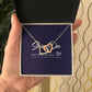 Interlocking Hearts Necklace - Silver and Gold