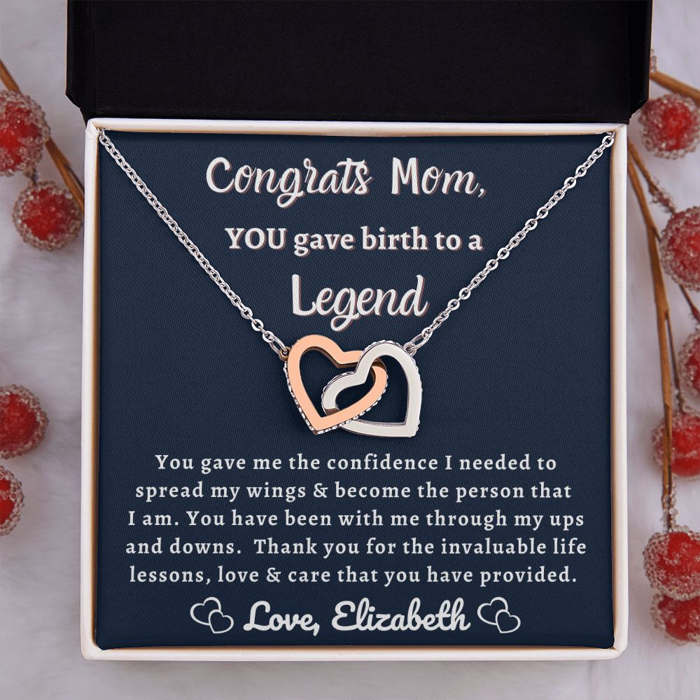 Almost Sold Out - Congrats Mom for Legend - Interlocking Hearts Necklace