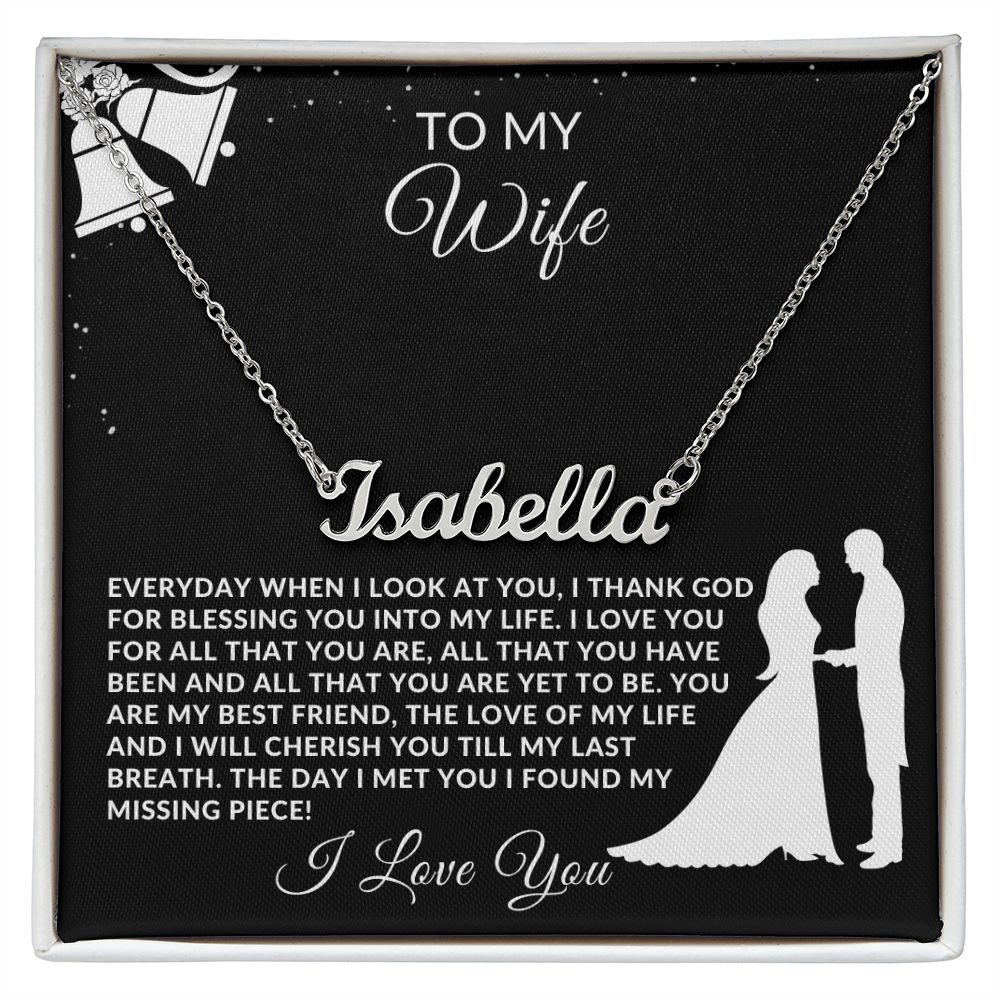 [50% OFF, GET YOURS TODAY] TO MY WIFE I PERSONALIZED NAME NECKLACE I MADE & SHIPS FROM THE USA