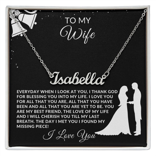 [50% OFF, GET YOURS TODAY] TO MY WIFE I PERSONALIZED NAME NECKLACE I MADE & SHIPS FROM THE USA