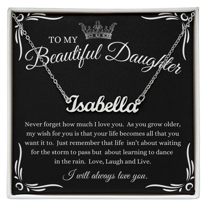 [50% OFF TODAY] TO MY BEAUTIFUL DAUGHTER I PERSONALIZED NAME NECKLACE I MADE & SHIPS FROM THE USA