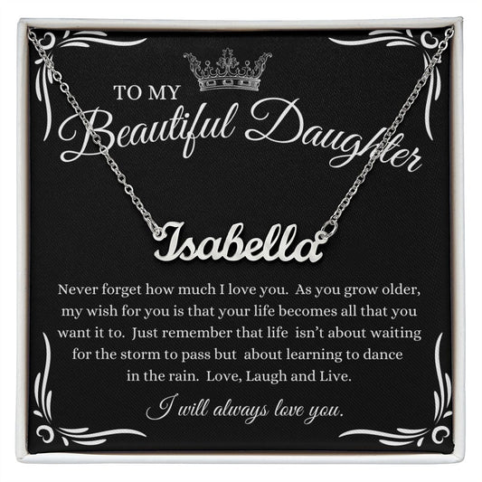 [50% OFF TODAY] TO MY BEAUTIFUL DAUGHTER I PERSONALIZED NAME NECKLACE I MADE & SHIPS FROM THE USA