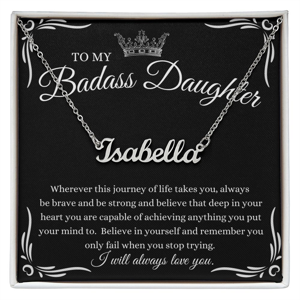[50% OFF, GET YOURS TODAY] TO MY DAUGHTER I PERSONALIZED NAME NECKLACE I MADE & SHIPS FROM USA
