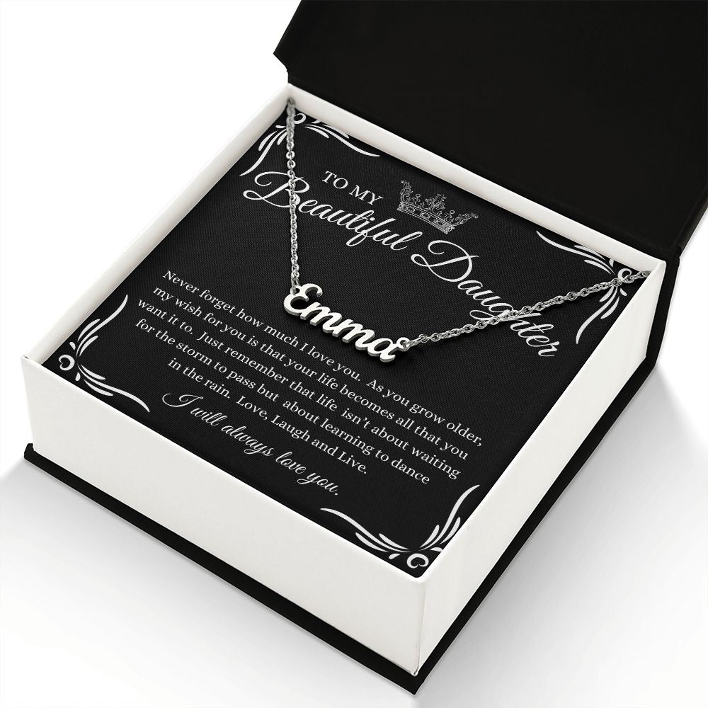 [50% OFF TODAY] TO MY BEAUTIFUL DAUGHTER I PERSONALIZED NAME NECKLACE I MADE & SHIPS FROM THE USA