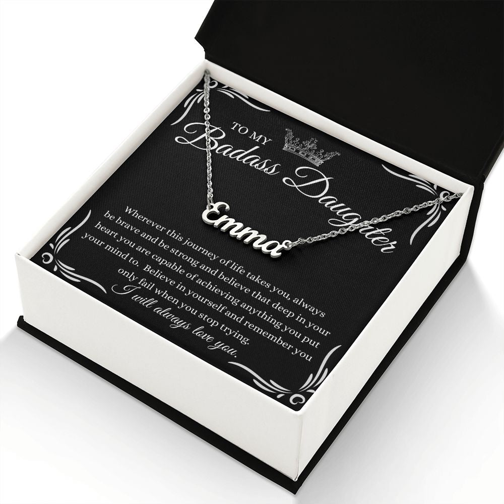 [50% OFF, GET YOURS TODAY] TO MY DAUGHTER I PERSONALIZED NAME NECKLACE I MADE & SHIPS FROM USA
