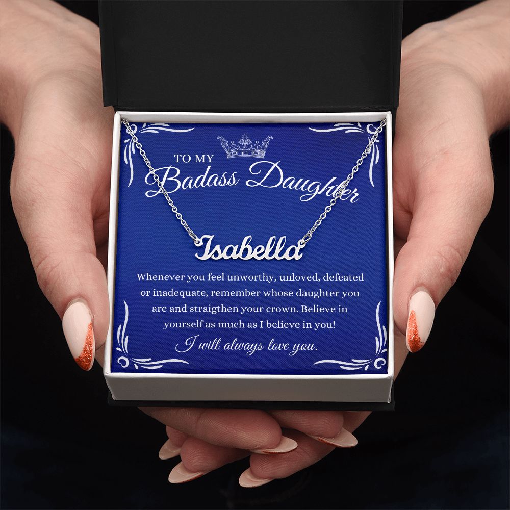 [50% OFF, TODAY ONLY] TO MY DAUGHTER I PERSONALIZED NAME NECKLACE I MADE & SHIPS FROM THE USA