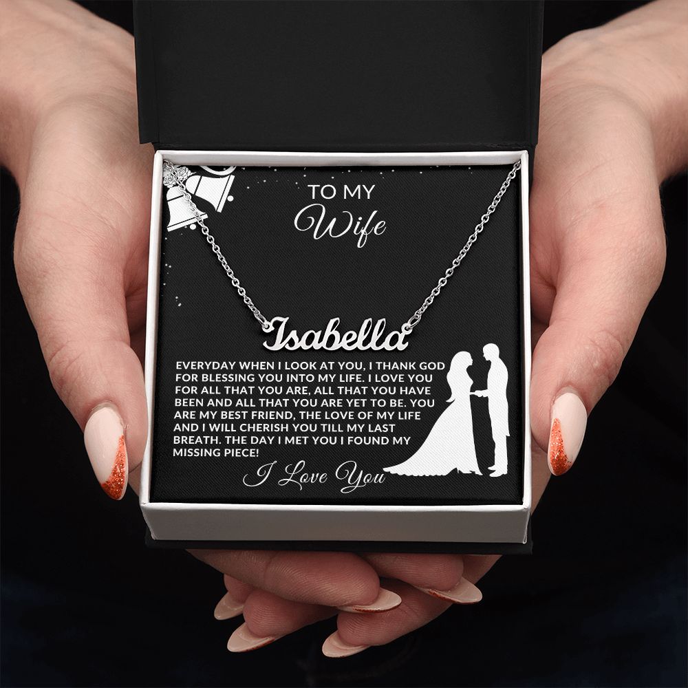 [50% OFF, GET YOURS TODAY] TO MY WIFE I PERSONALIZED NAME NECKLACE I MADE & SHIPS FROM THE USA