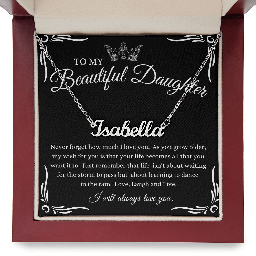 [50% OFF TODAY] TO MY BEAUTIFUL DAUGHTER I PERSONALIZED NAME NECKLACE I MADE & SHIPS FROM THE USA