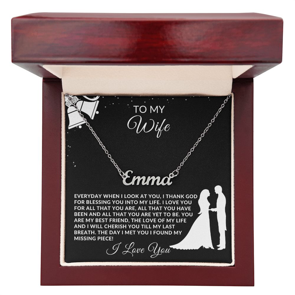 [50% OFF, GET YOURS TODAY] TO MY WIFE I PERSONALIZED NAME NECKLACE I MADE & SHIPS FROM THE USA