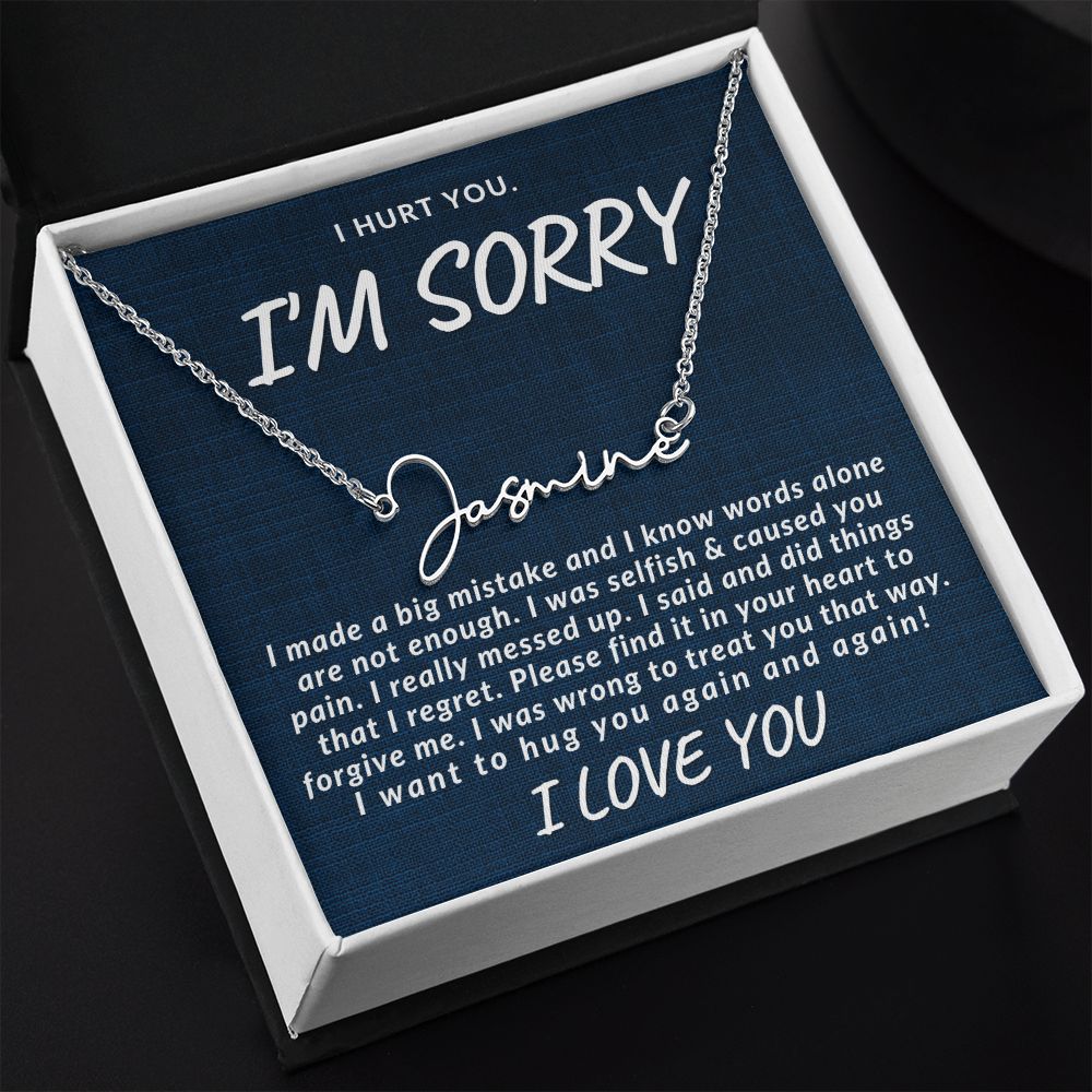 Almost Sold Out -  I AM SORRY - SIGNATURE CURSIVE NAME NECKLACE