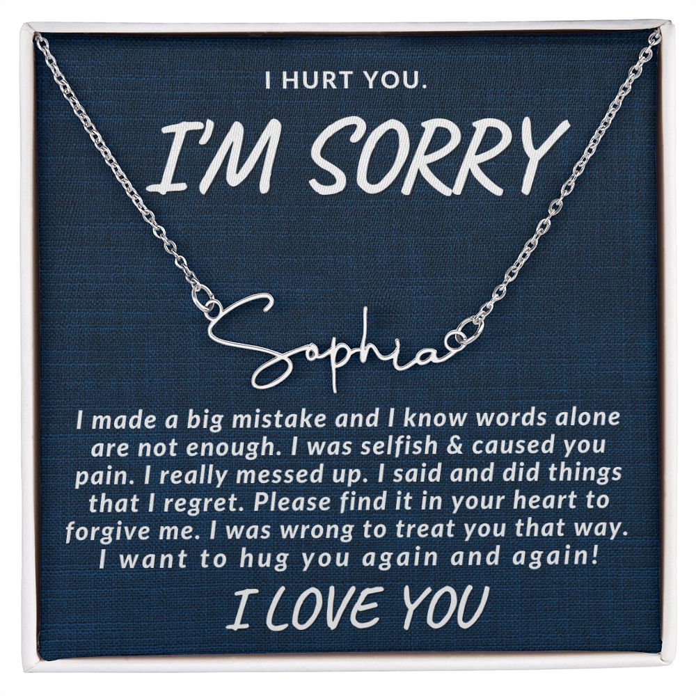 Almost Sold Out -  I AM SORRY - SIGNATURE CURSIVE NAME NECKLACE