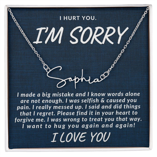 Almost Sold Out -  I AM SORRY - SIGNATURE CURSIVE NAME NECKLACE