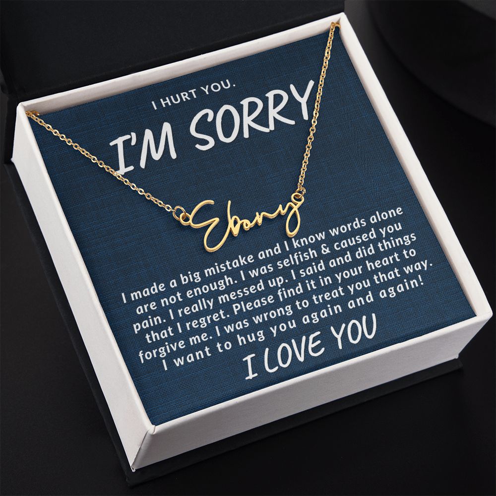 Almost Sold Out -  I AM SORRY - SIGNATURE CURSIVE NAME NECKLACE