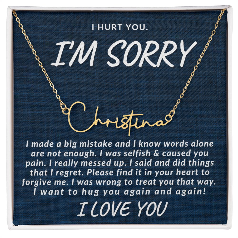 Almost Sold Out -  I AM SORRY - SIGNATURE CURSIVE NAME NECKLACE