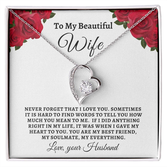 Almost Sold Out - TO MY BEAUTIFUL WIFE - FOREVER LOVE NECKLACE