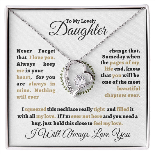 [50% OFF TODAY]  TO MY LOVELY DAUGHTER - FOREVER LOVE NECKLACE