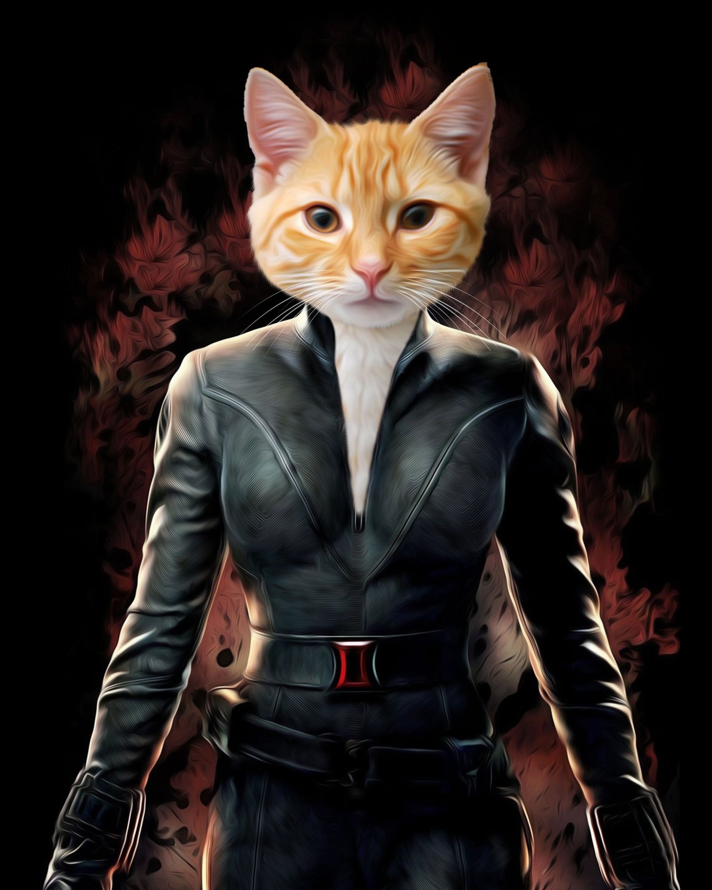 SEE YOUR BELOVED PET AS BLACK CAT WIDOW ON CANVAS