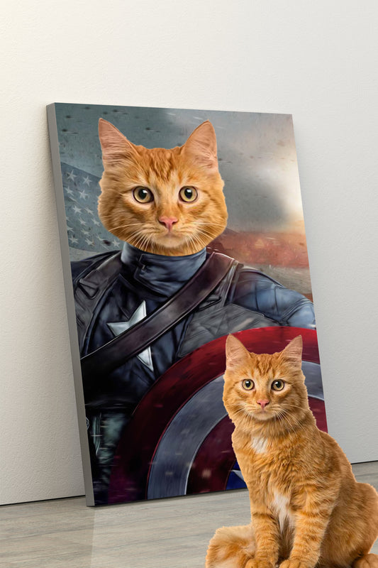 SEE YOUR BELOVED CAT DEFEND AMERICA ON CANVAS