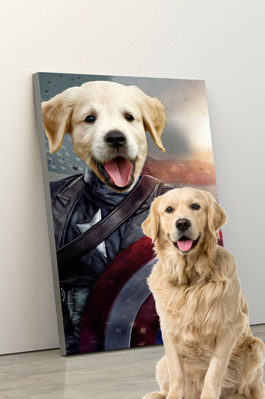 SEE YOUR BELOVED DOG DEFEND AMERICA ON CANVAS