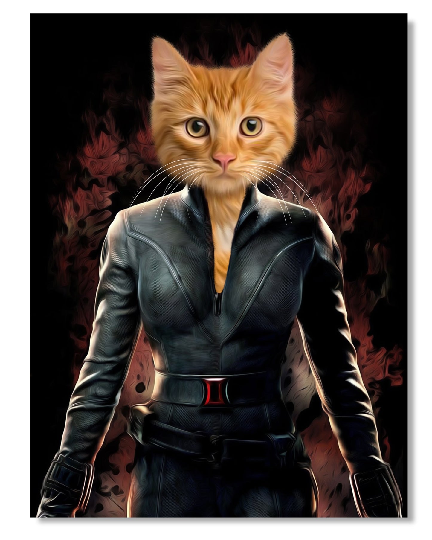 SEE YOUR BELOVED PET AS BLACK CAT WIDOW ON CANVAS