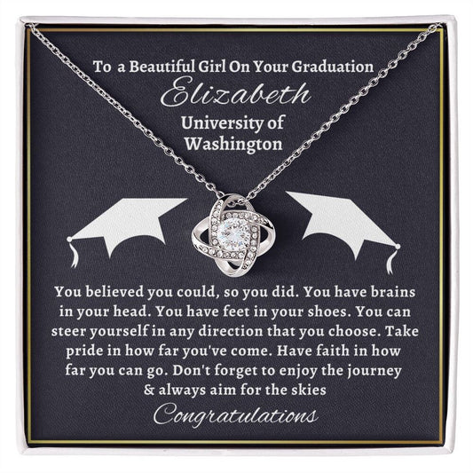 Almost sold out- To my Daughter For Graduation - Beautiful Love Knot Necklace