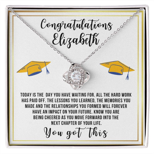 Almost sold out- To my Daughter For Graduation - Beautiful Love Knot Necklace