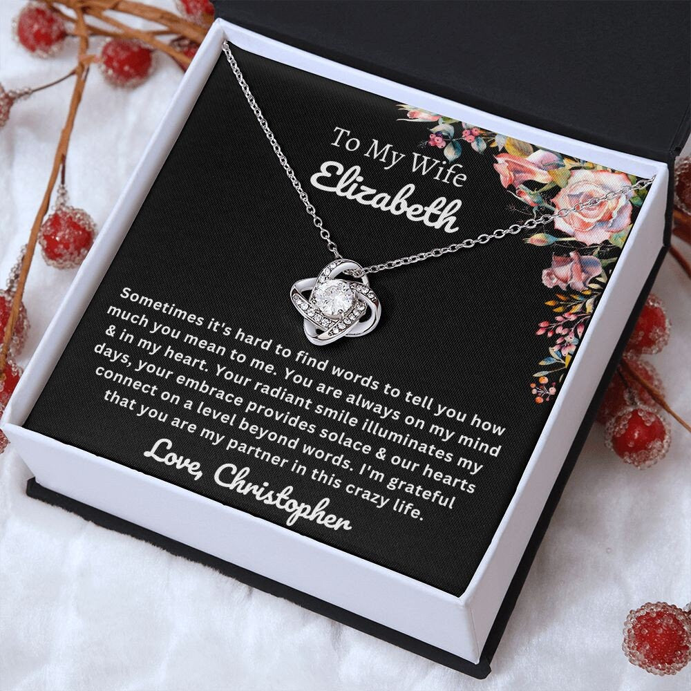 Almost sold out- To my Wife - Beautiful Love Knot Necklace