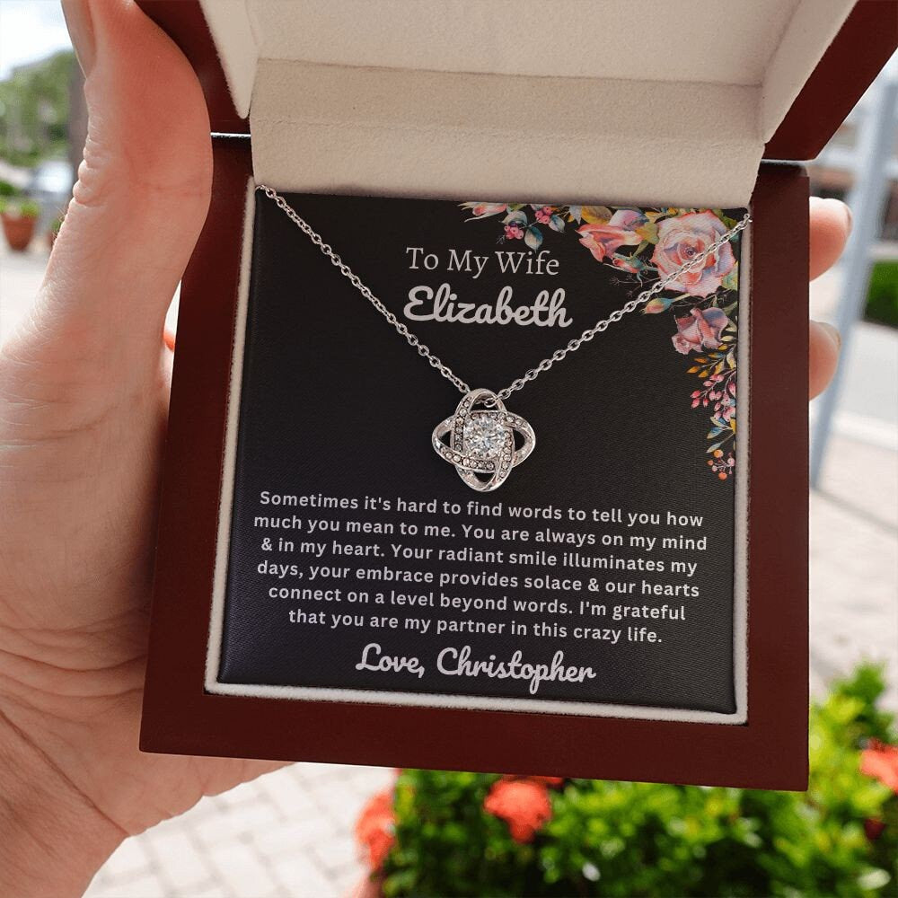 Almost sold out- To my Wife - Beautiful Love Knot Necklace