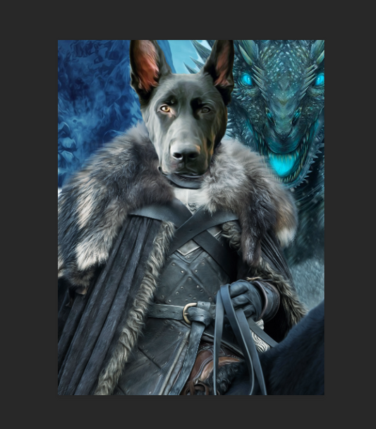 SEE YOUR BELOVED DOG  WITH THE DRAGON  IN THIS BEAUTIFUL CANVAS