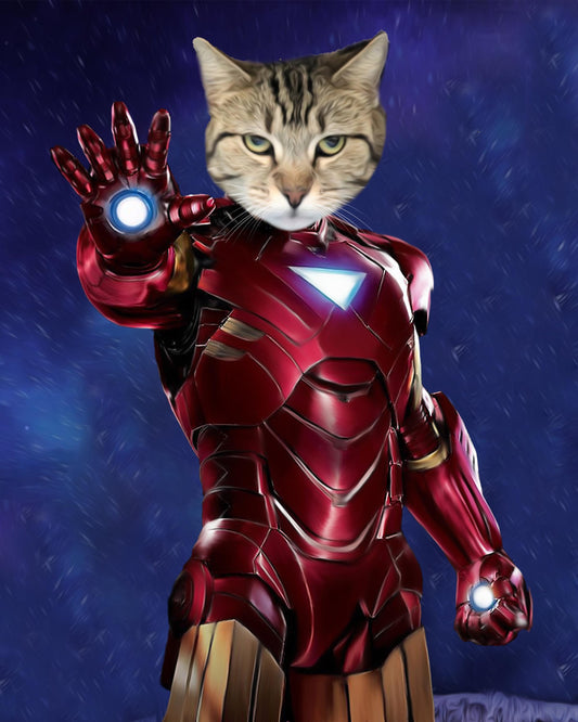 SEE YOUR BELOVED CAT IN AN IRON SUIT ON CANVAS