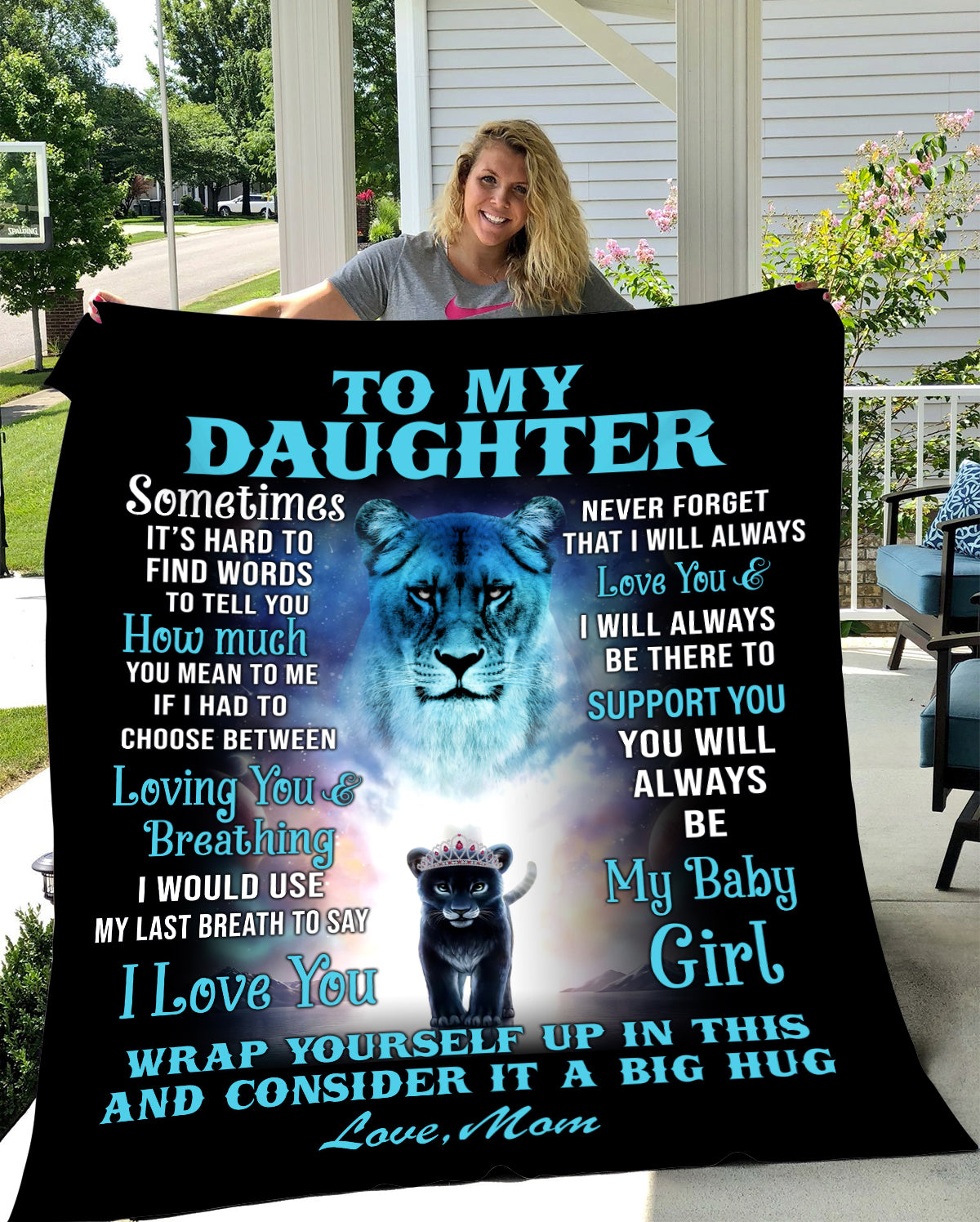 50% OFF SALE - TO MY DAUGHTER - SOMETIMES IT'S HARD - LOVE, MOM - COZY FLEECE BLANKET