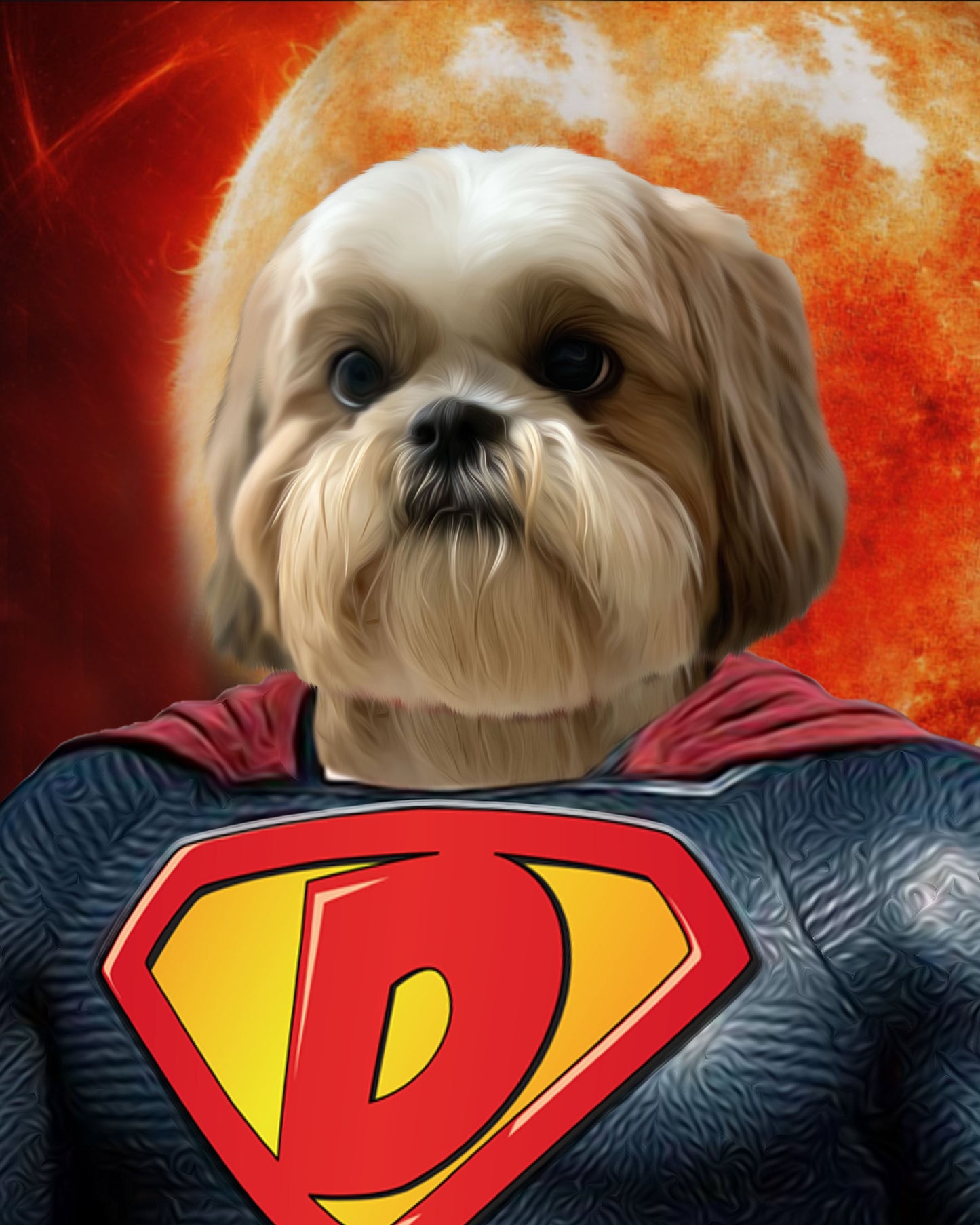 SEE YOUR BELOVED PET AS SUPER DOG ON CANVAS